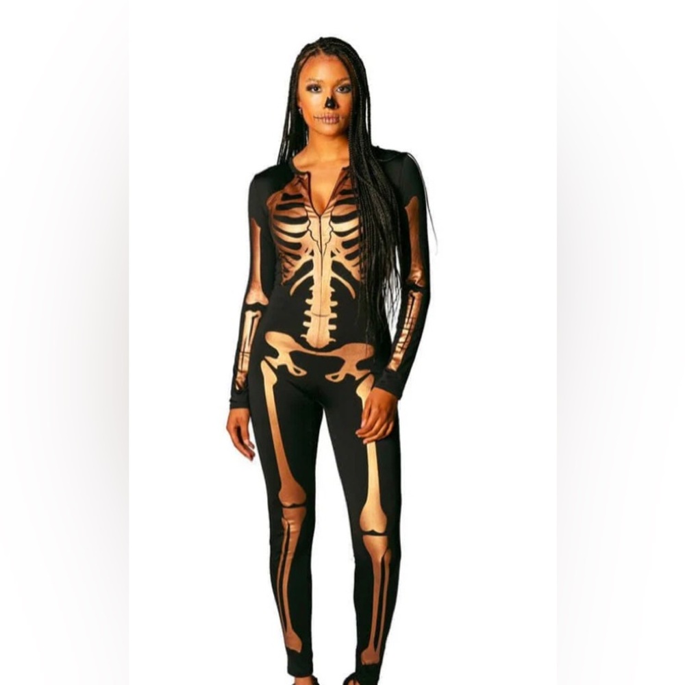 GOLD SKELETON BODYSUIT COSTUME
